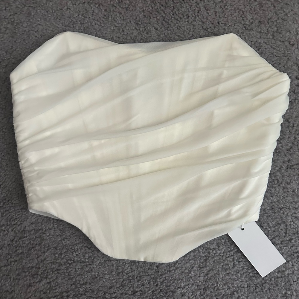 White Strapless Top